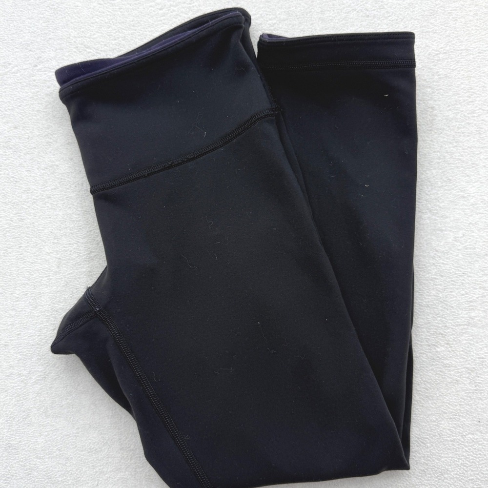 Lululemon Leggings Womens 6 Black Cropped High Rise‎ Athletic Yoga Pants